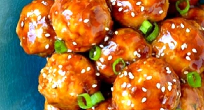 Запеченые куриные фрикадельки терияки