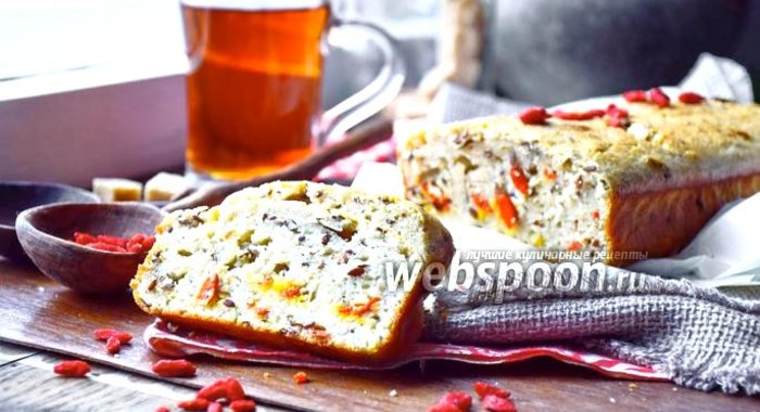 Овсяный кекс с семенами льна и ягодами годжи