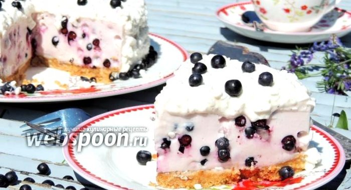 Черничный творожный торт