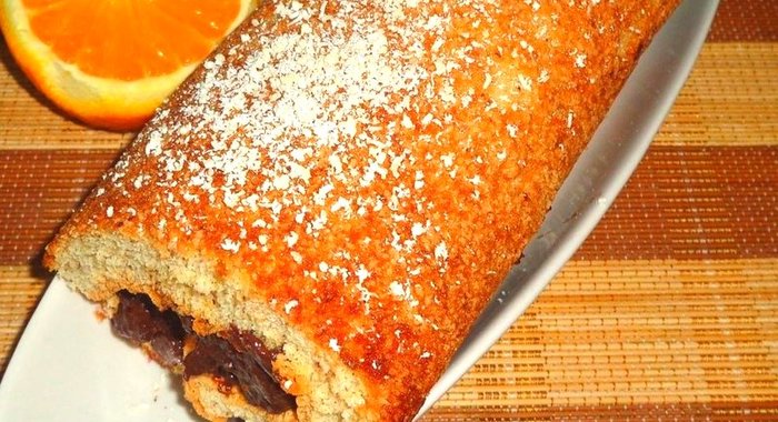 Орехово-бисвитный рулет