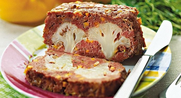 Мясная запеканка с цветной капустой