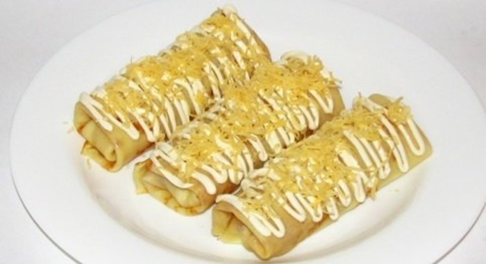 Блинчики с курицей и сыром