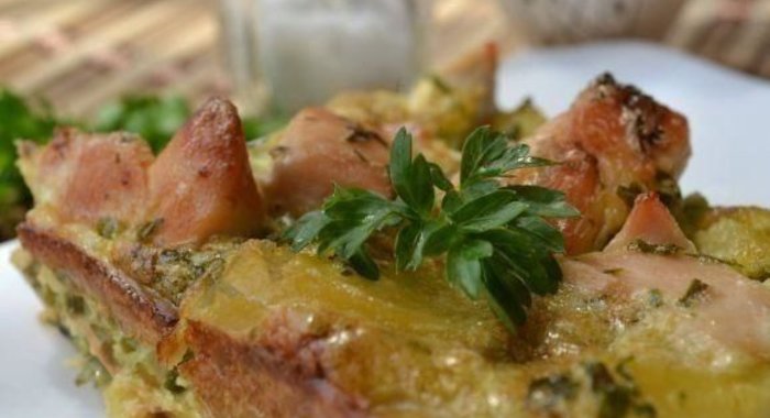 картофельная запеканка из куриных грудок