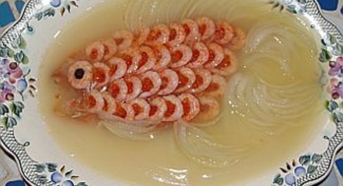 Заливное с креветками Золотая рыбка