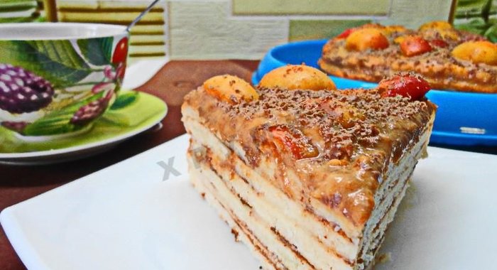 Торт Минутка на сковороде без выпечки