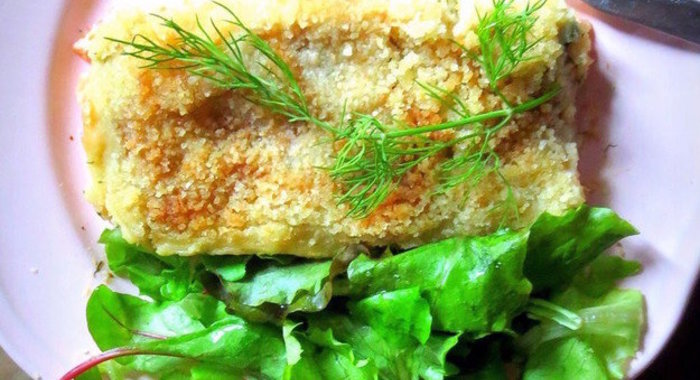 Рыбная запеканка с пюре из сельдерея