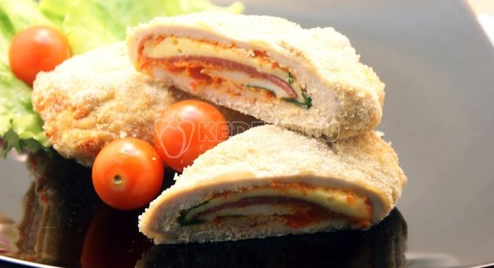 Рулетики, фаршированные грибами