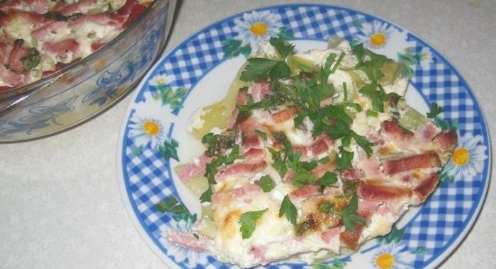 Запеканка с ветчиной