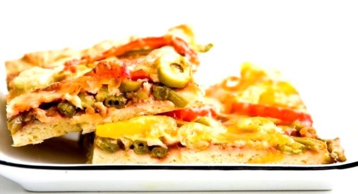 Вегетарианская пицца со стручковой фасолью