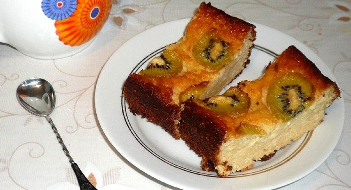 Творожная запеканка с киви