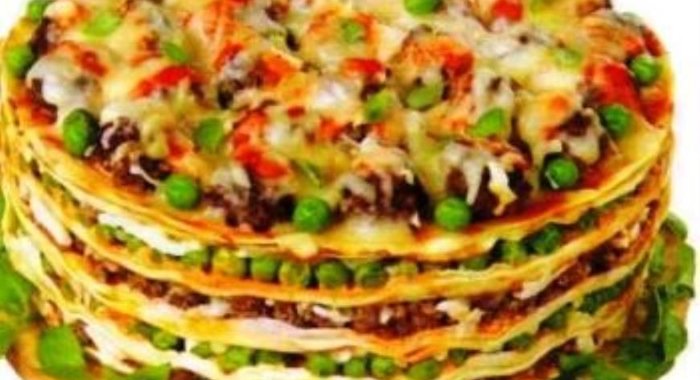 Блинно-овощной тортик