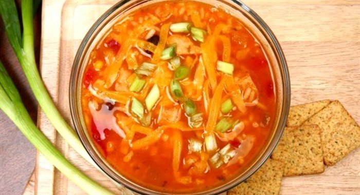 Куриный суп с помидорами