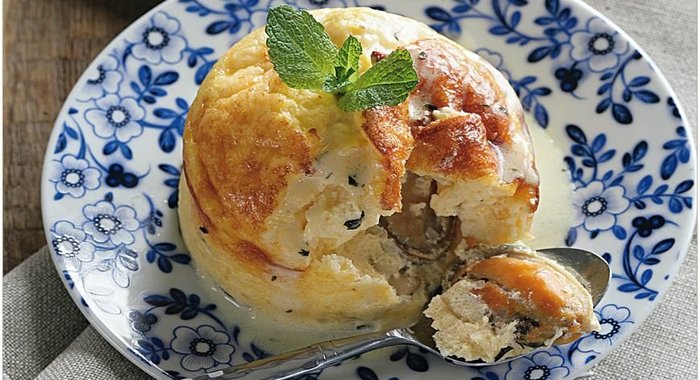 Запеканки с мидиями и мятой