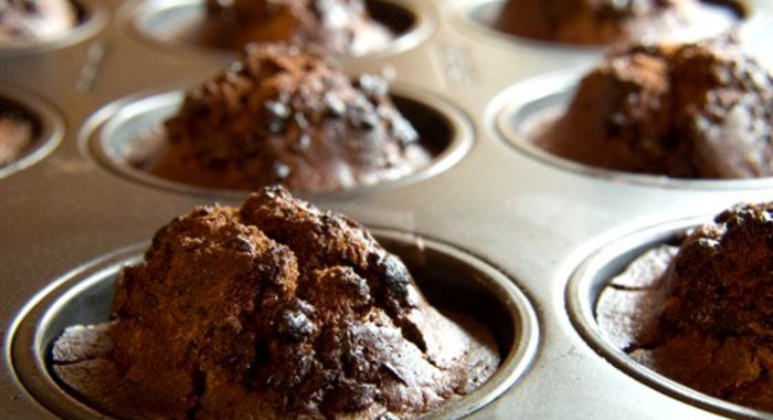 Шоколадные кексы с черникой