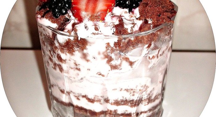 Десерт с кексом