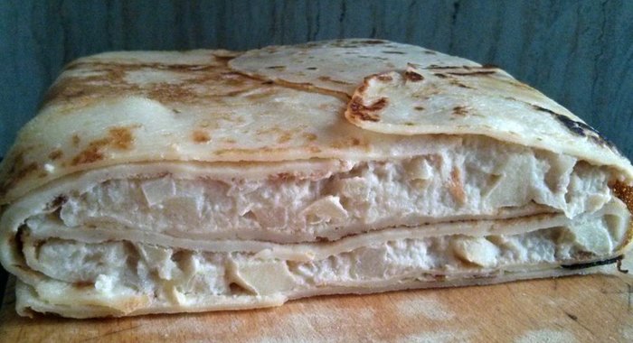 Блинный пирог с яблоками