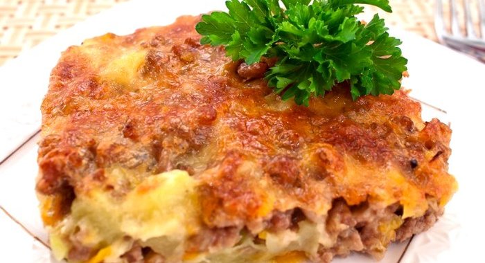 Запеканка с кабачками и фаршем