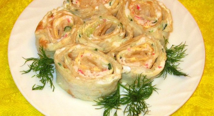 Закусочный рулет из лаваша