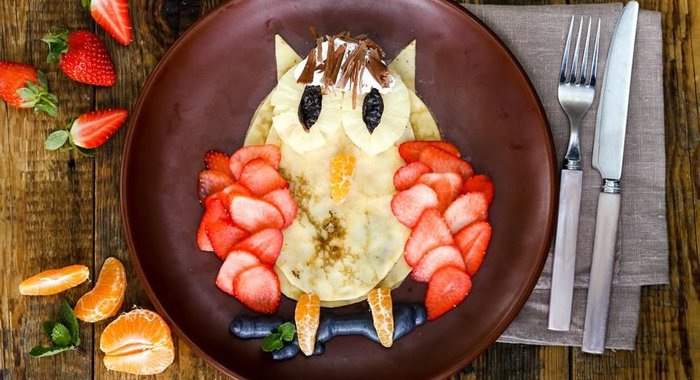 Сова из блинов