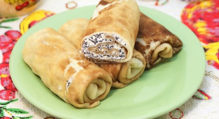 Блины с творогом и маком
