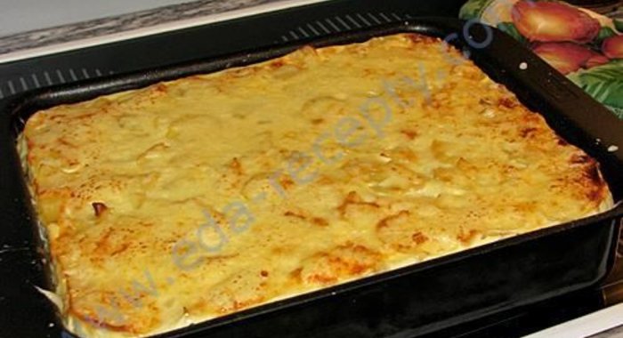 Картофельная запеканка с сыром и луком