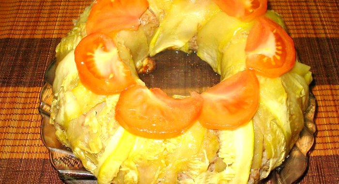 Мясной пирог с кабачками