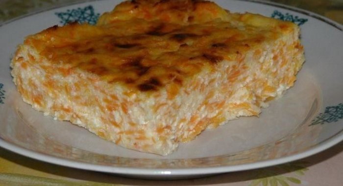 Запеканка творожная с морковью