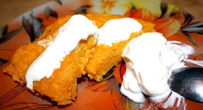 Запеканка морковная с манкой