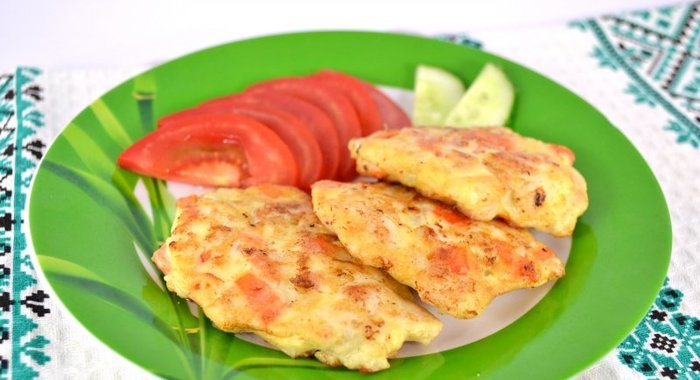 Котлетки куриные рубленные с морковью и цветной капустой