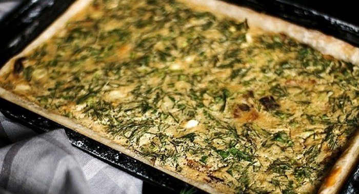 Постный пирог с грибами