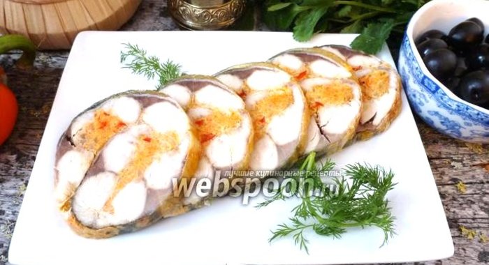 Рулет из скумбрии с желатином