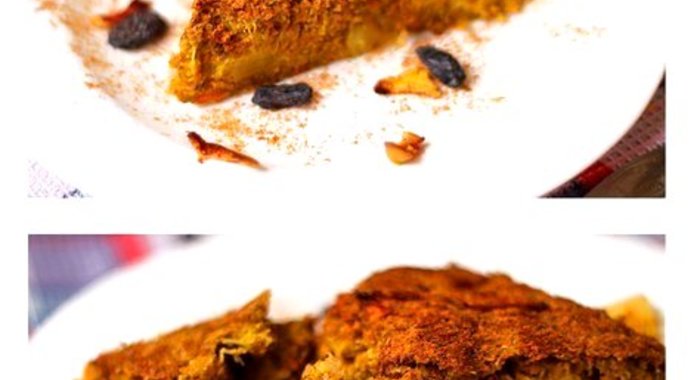 Морковно-апельсиновый пирог с яблоком и корицей