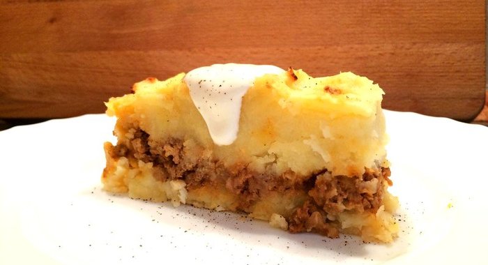 Запеканка из картофельного пюре с фаршем