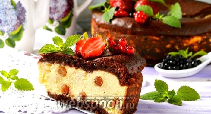 Наливной пирог с творогом