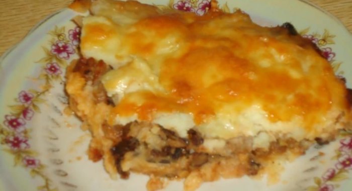 Запеканка с мясом