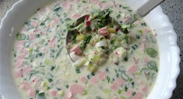 Окрошка на лимонной кислоте