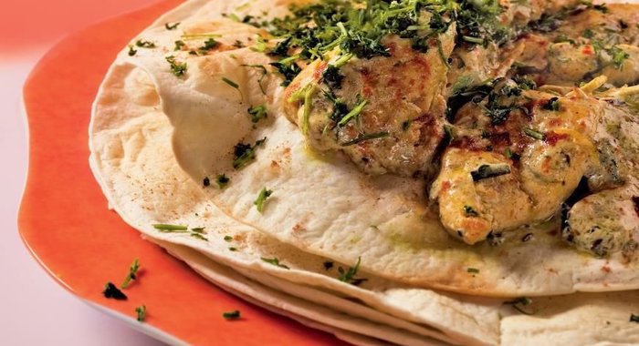 Тортилья с куриным карри