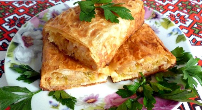Пирог с капустой из лаваша