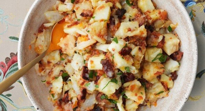 Овощи с беконом