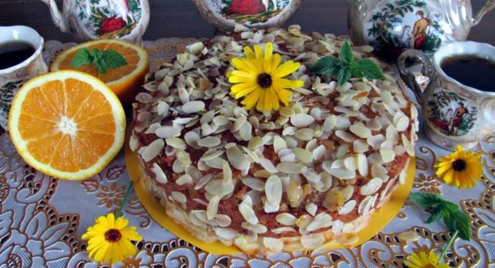 Миндально-тыквенный пирог Bolo de abóbora ou bolo mimoso