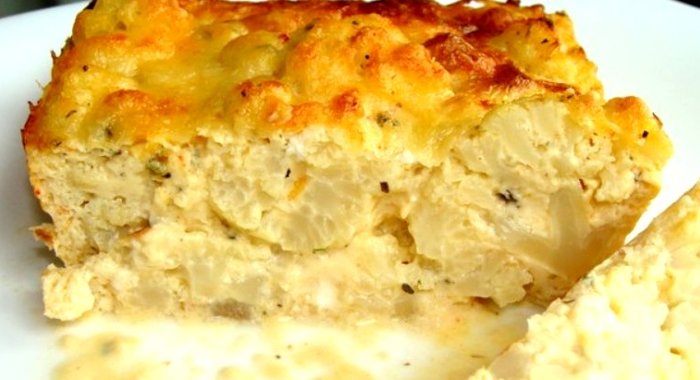 Запеканка с цветной капустой и курицей