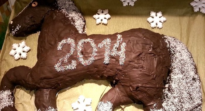 Новогодний пирог Лошадь 2014