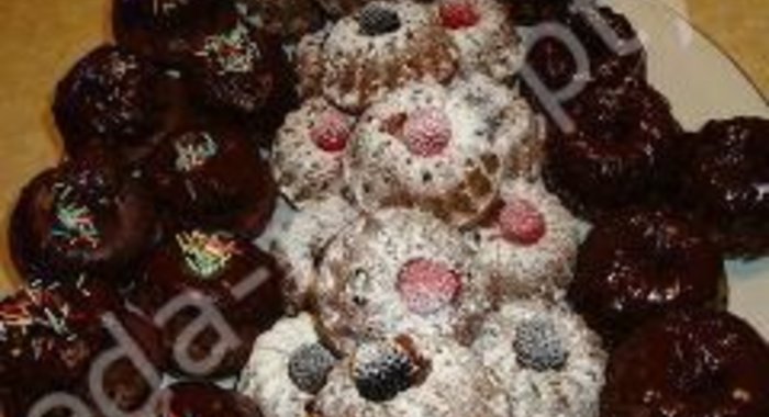 Кексы на кефире в формочках День и ночь