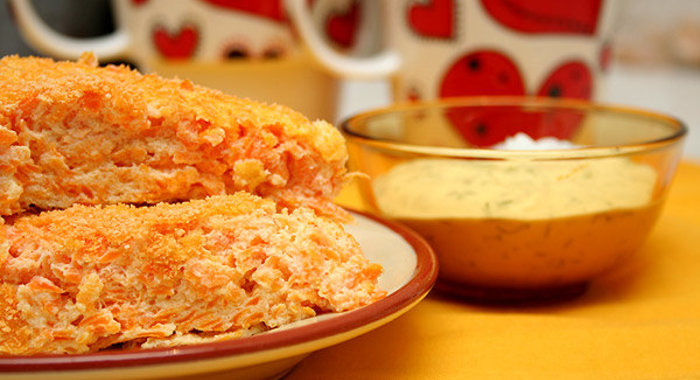 Морковная творожная запеканка