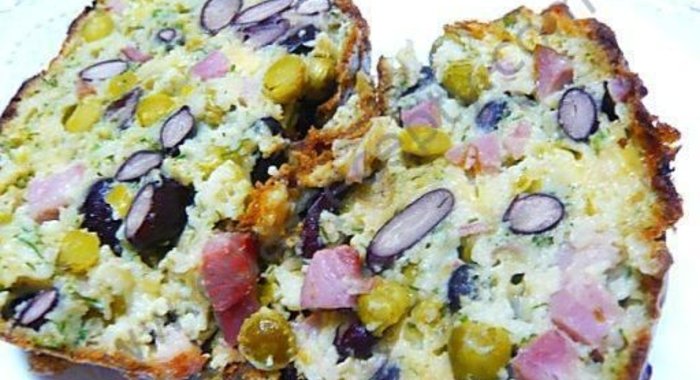 Кекс с ветчиной и сыром