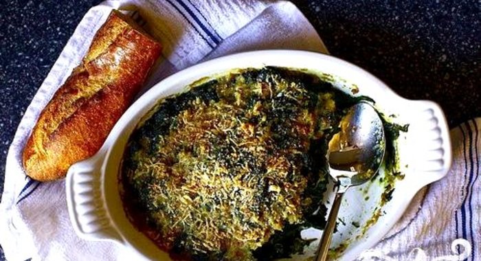 Запеченный шпинат с сыром