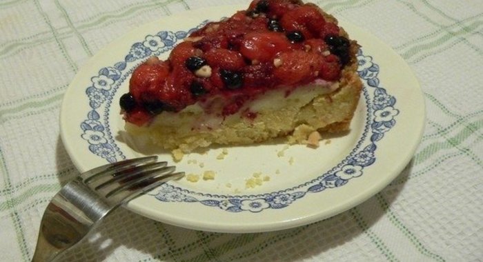 Песочный пирог с творогом