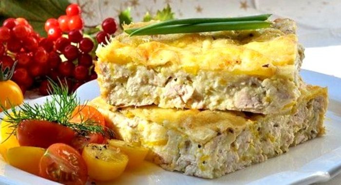 Запеканка из кабачков с фаршем