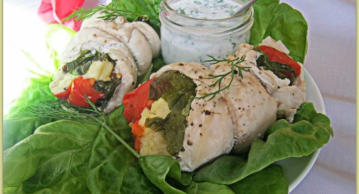 Паровые рулетики из курицы Мозаика