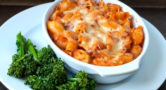 Запеканка из макарон с ветчиной